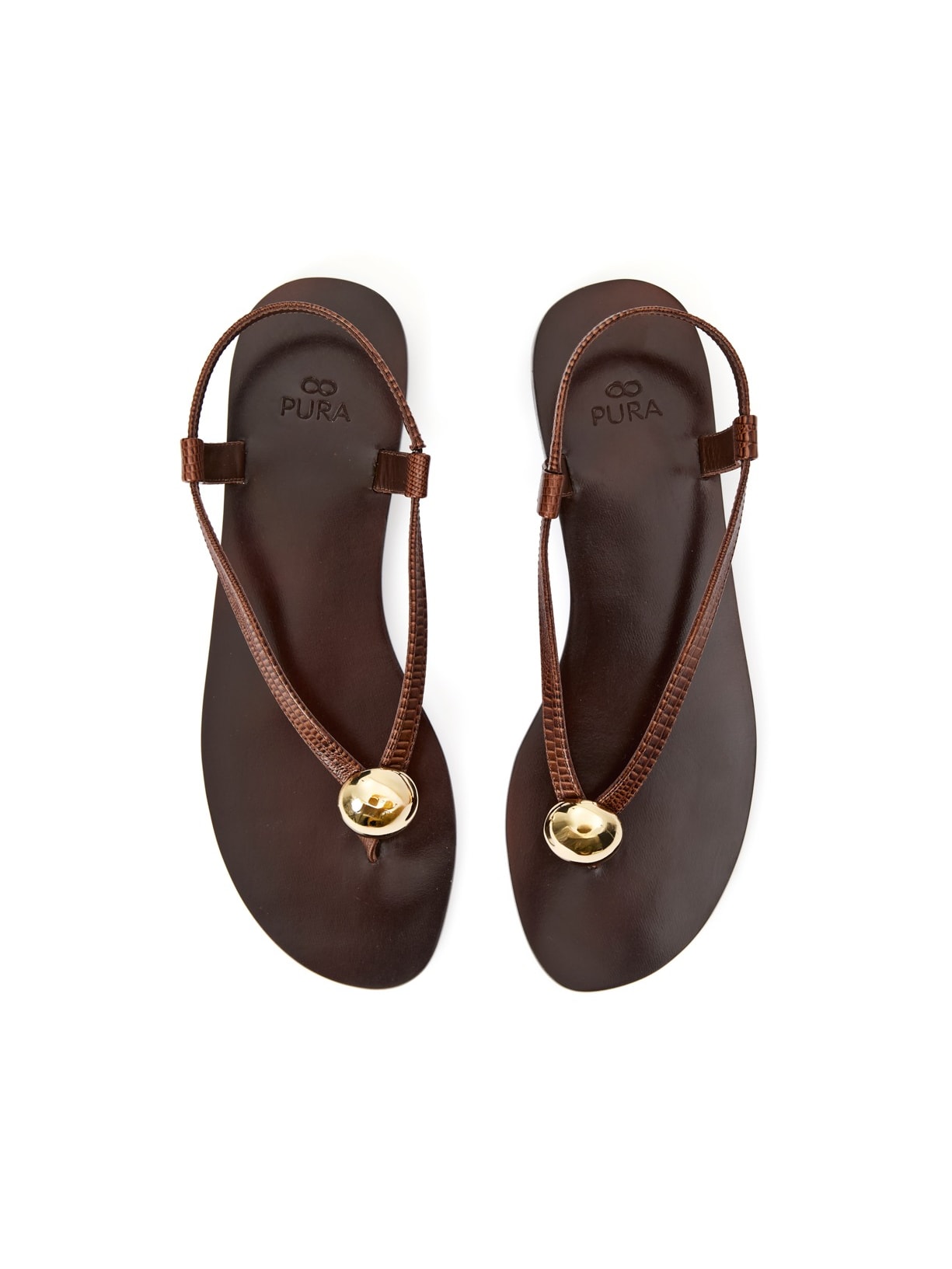 Sandália Flat Thong  Atena Pinhão Pura