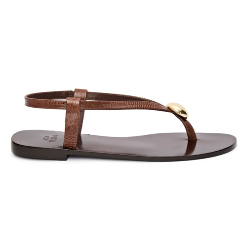 Sandália Flat Thong Atena Pinhão
