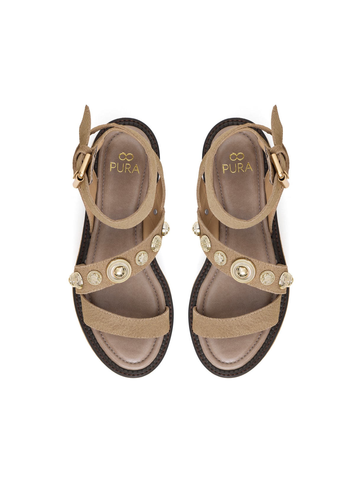 Sandália Flatform Mira Fendi em Camurça Pura