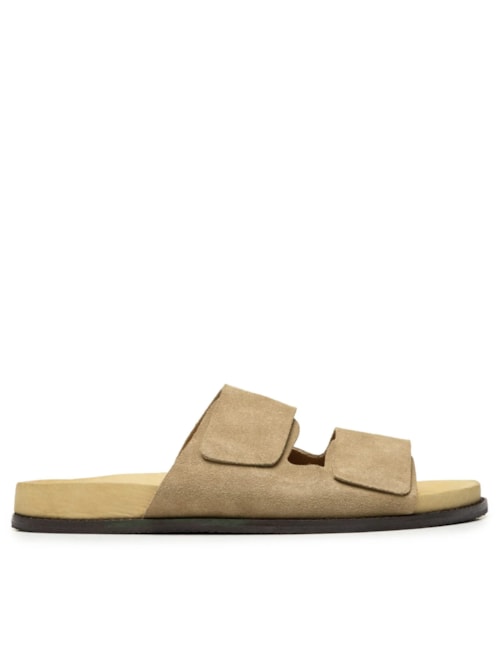 Sandália Masculina Camurça Alanya - Bege