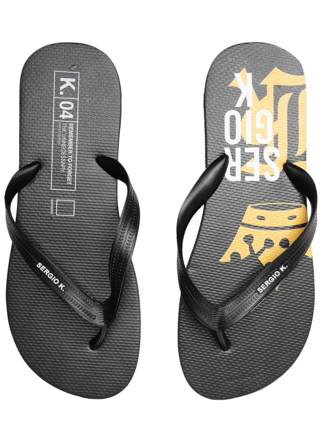 Sandália Masculina Chinelo Logo Grafic Preto Sergio K