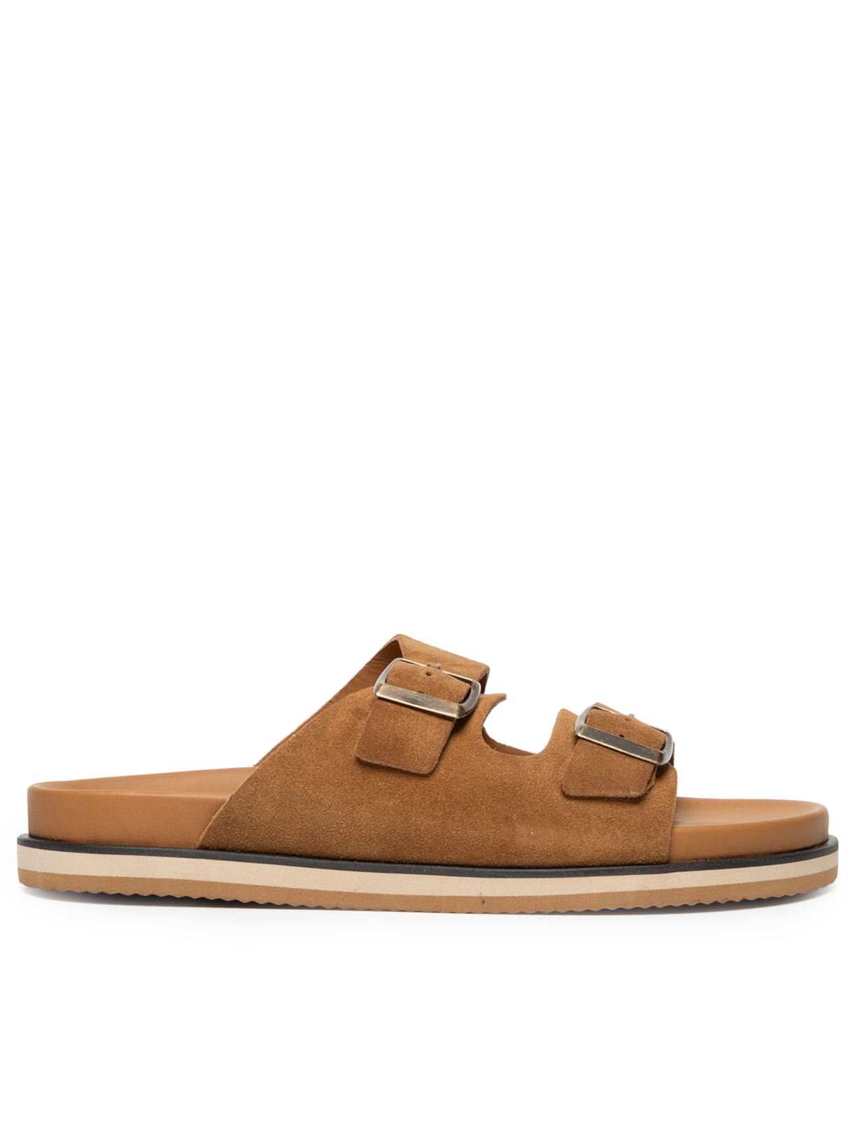 Sandália Masculina Clássica Em Couro Marrom '2 Essential