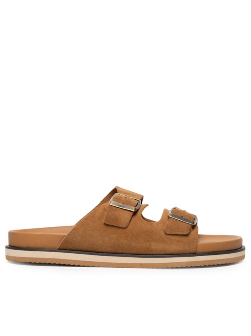 Sandália Masculina Clássica Em Couro - Marrom