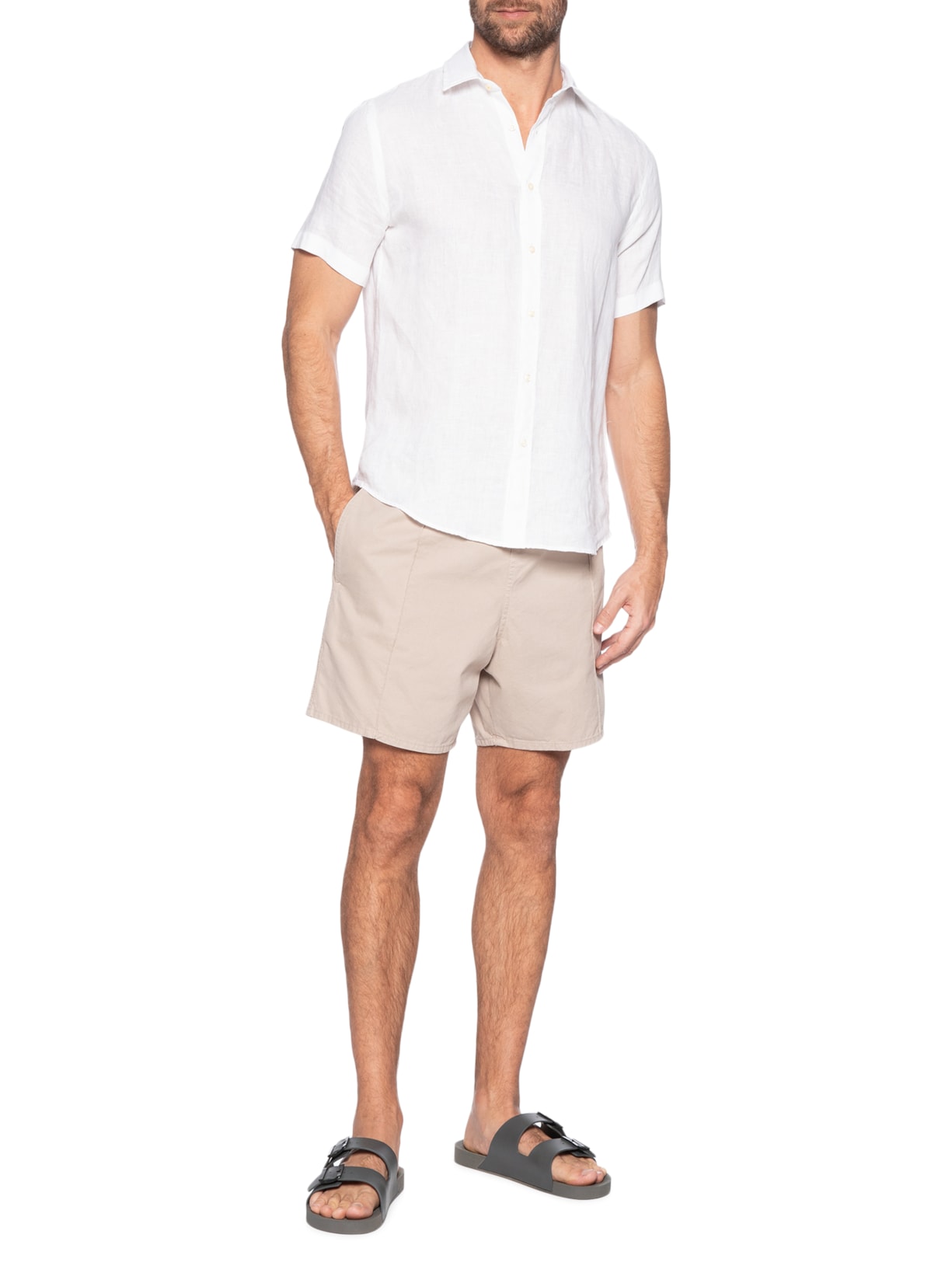 Sandália Masculina Fivela Dupla Cinza Sergio K