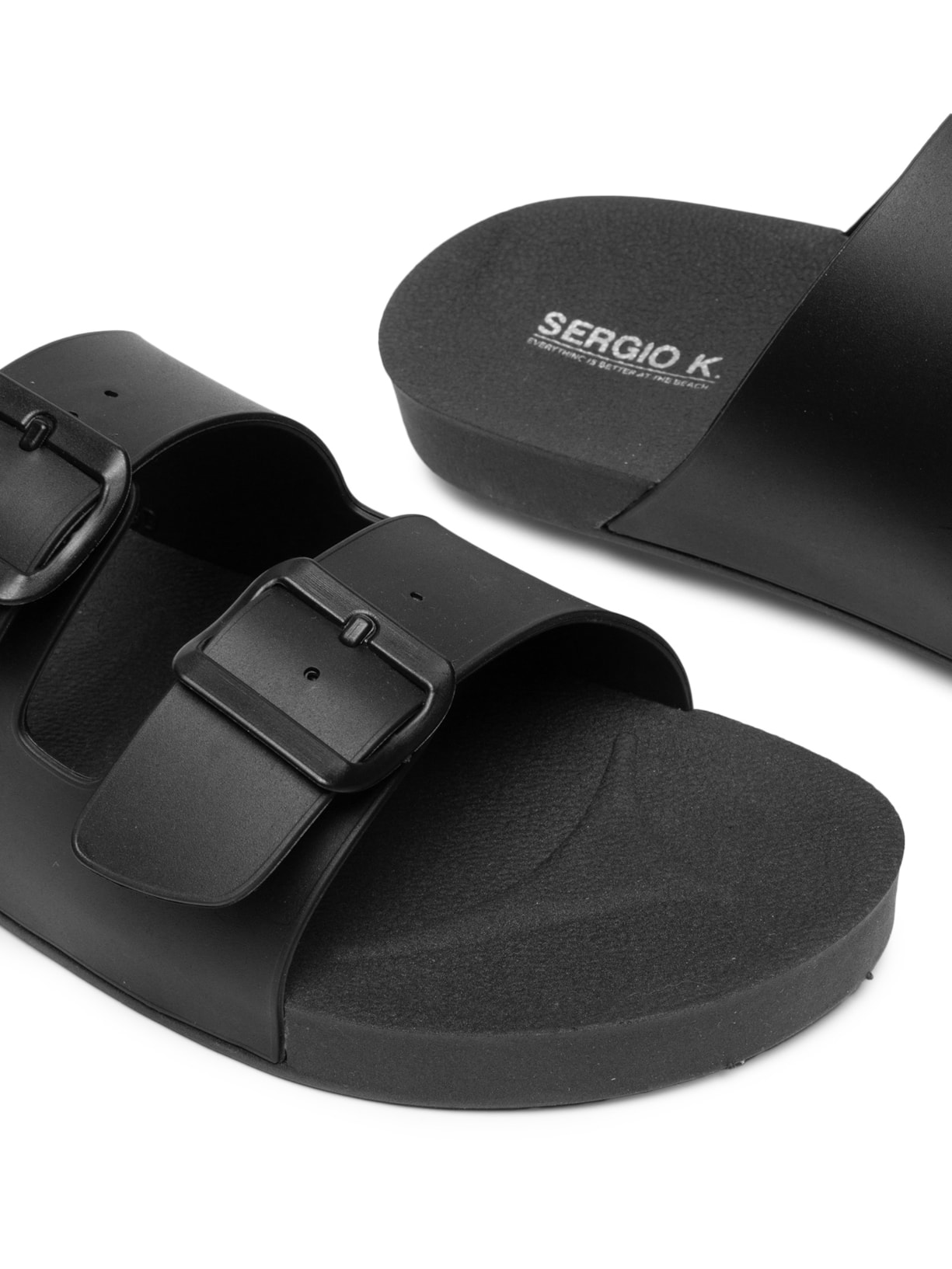 Sandália Masculina Fivela Dupla Preto Sergio K