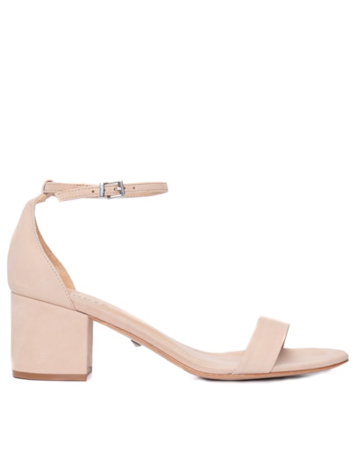 Sandália Minimal Block Heel - Bege