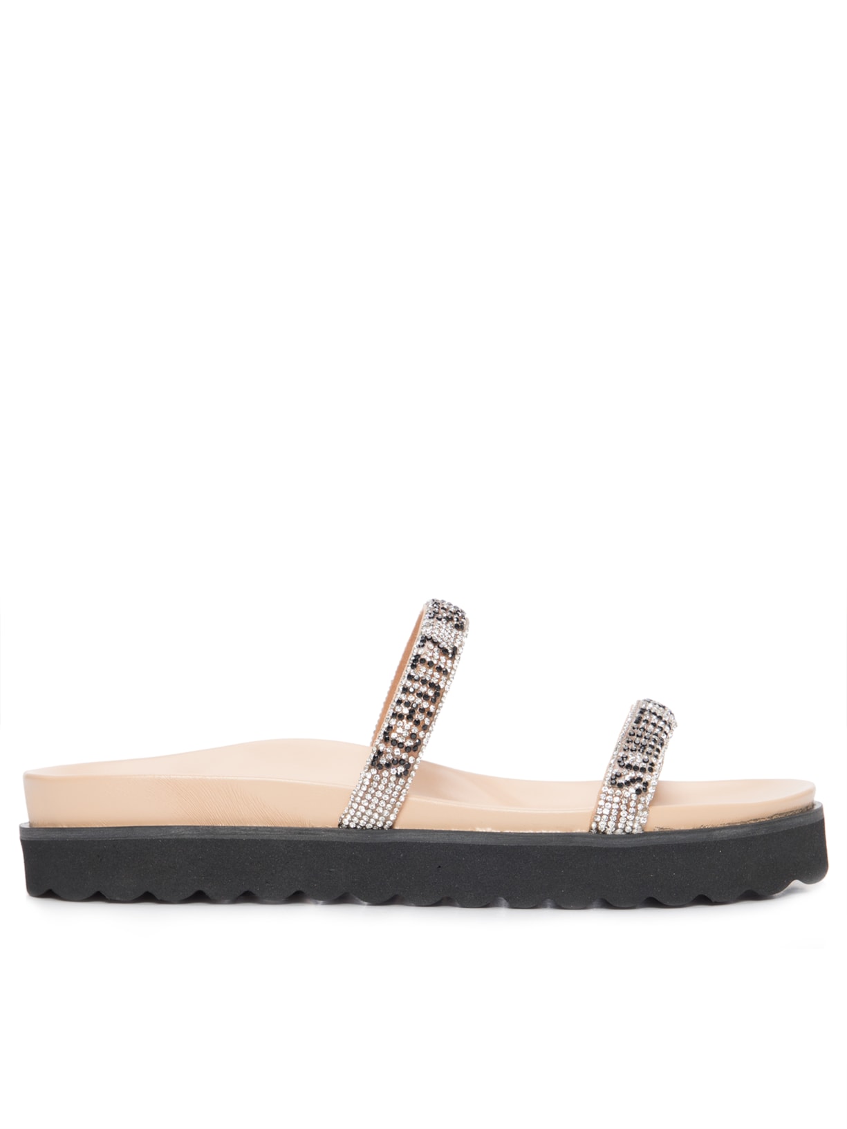 Sandália Papete Logo Pedraria - Bege