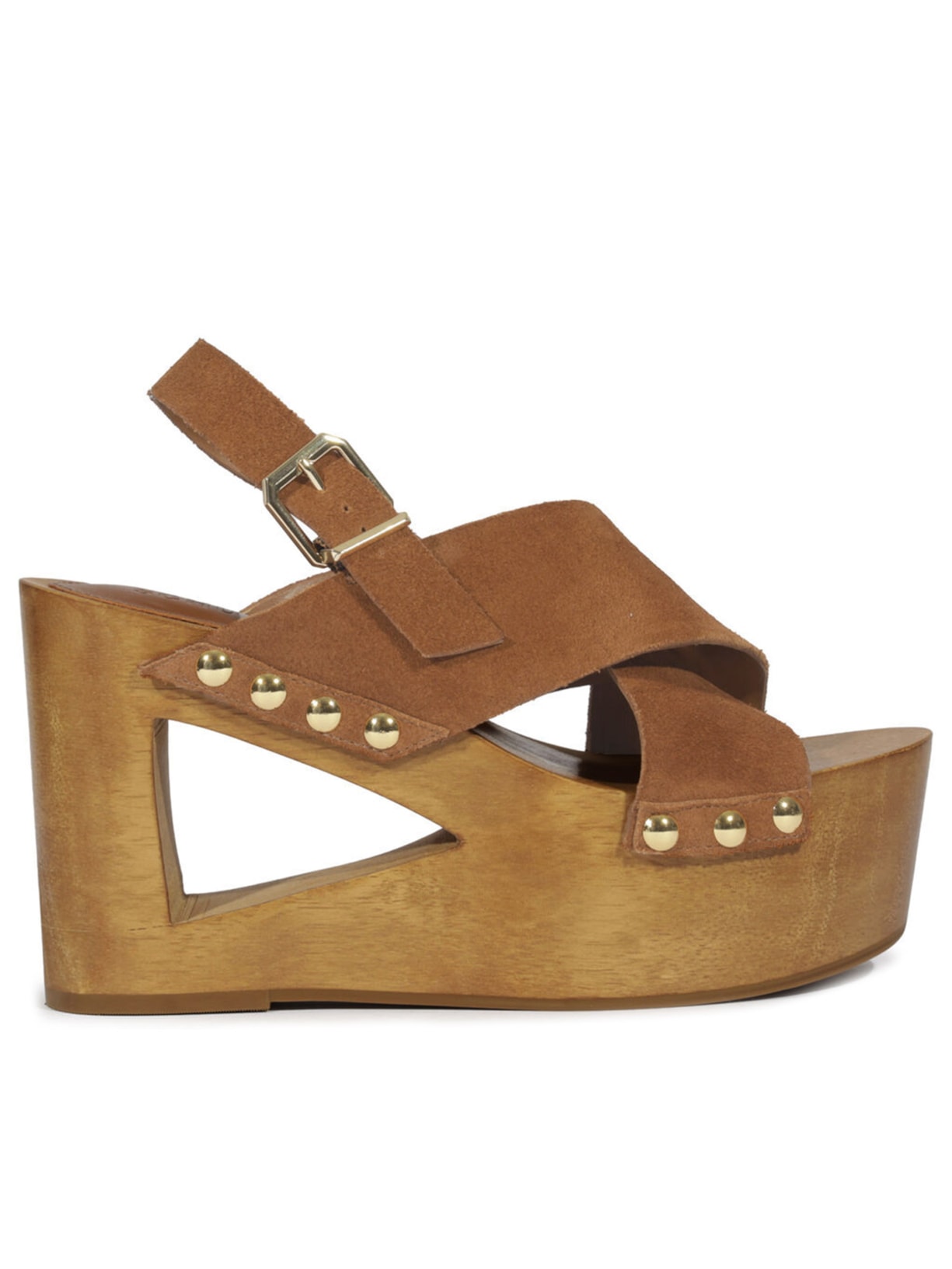 Sandália Plataforma Heavy Suede - Marrom