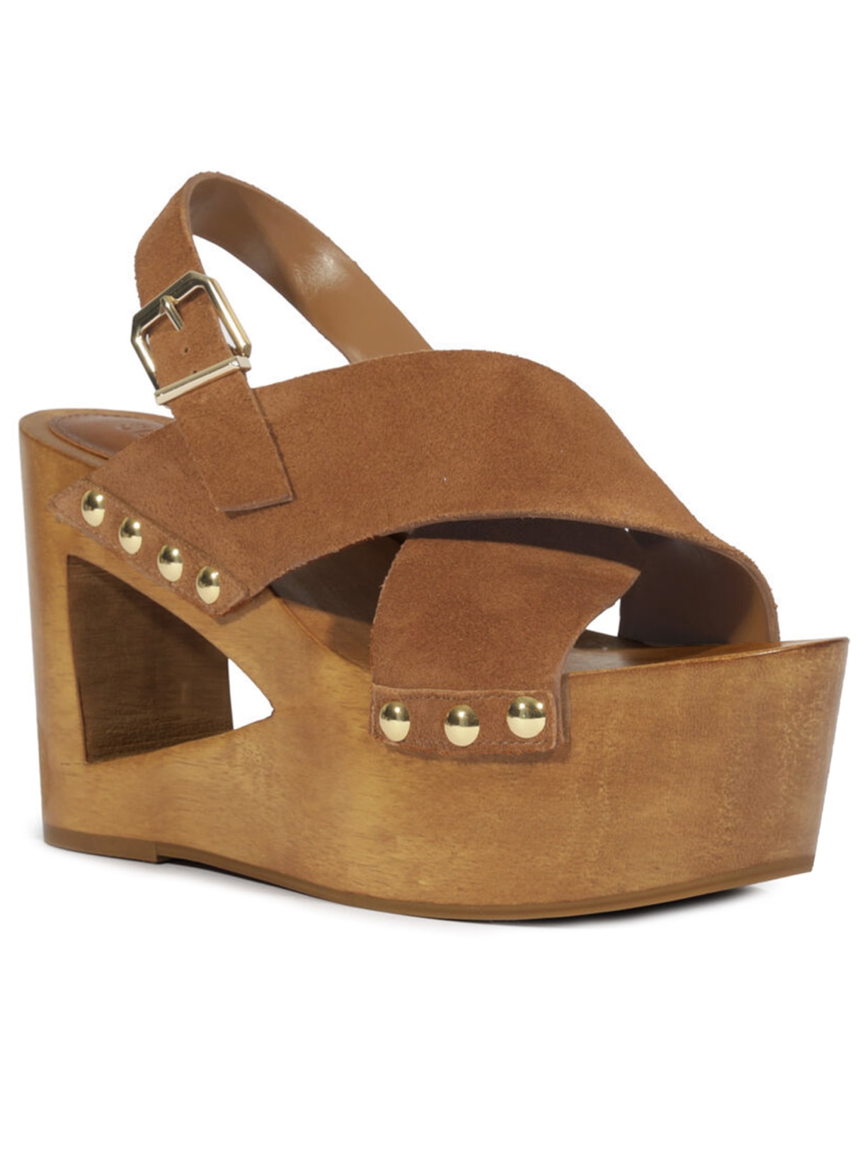 Sandália Plataforma Heavy Suede Marrom Schutz