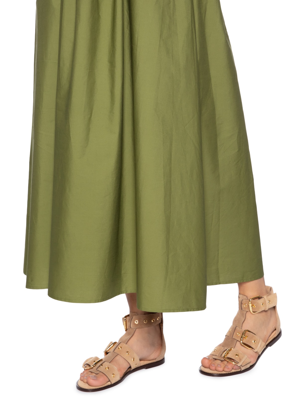 Sandália Rasteira Camurção Bege Luiza Barcelos