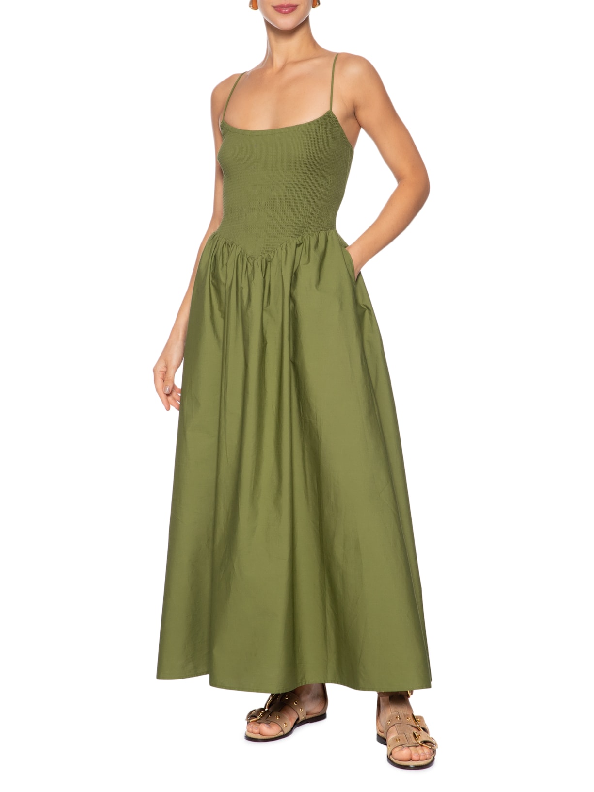 Sandália Rasteira Camurção Bege Luiza Barcelos