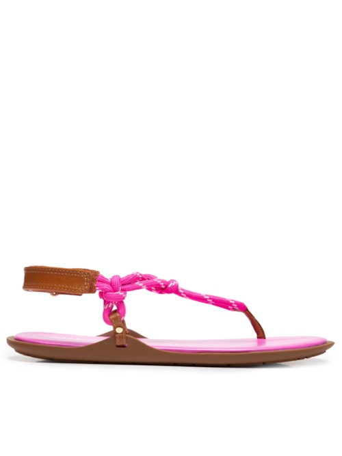Sandália Rasteira Couro Custom Anklet - Rosa