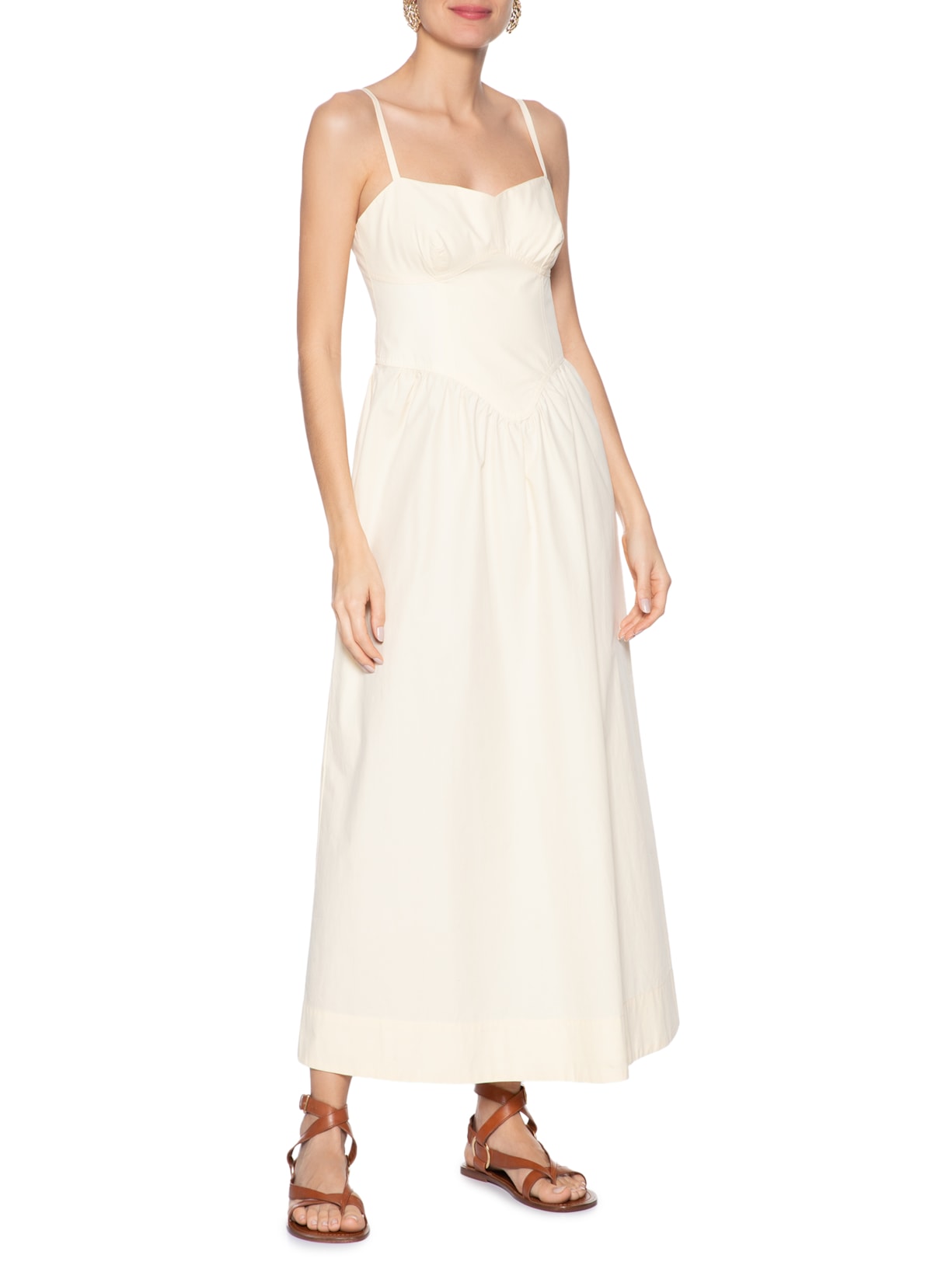 Sandália Rasteira Feminina Couro Tiras Largas Marrom Arezzo + Lenny Niemeyer