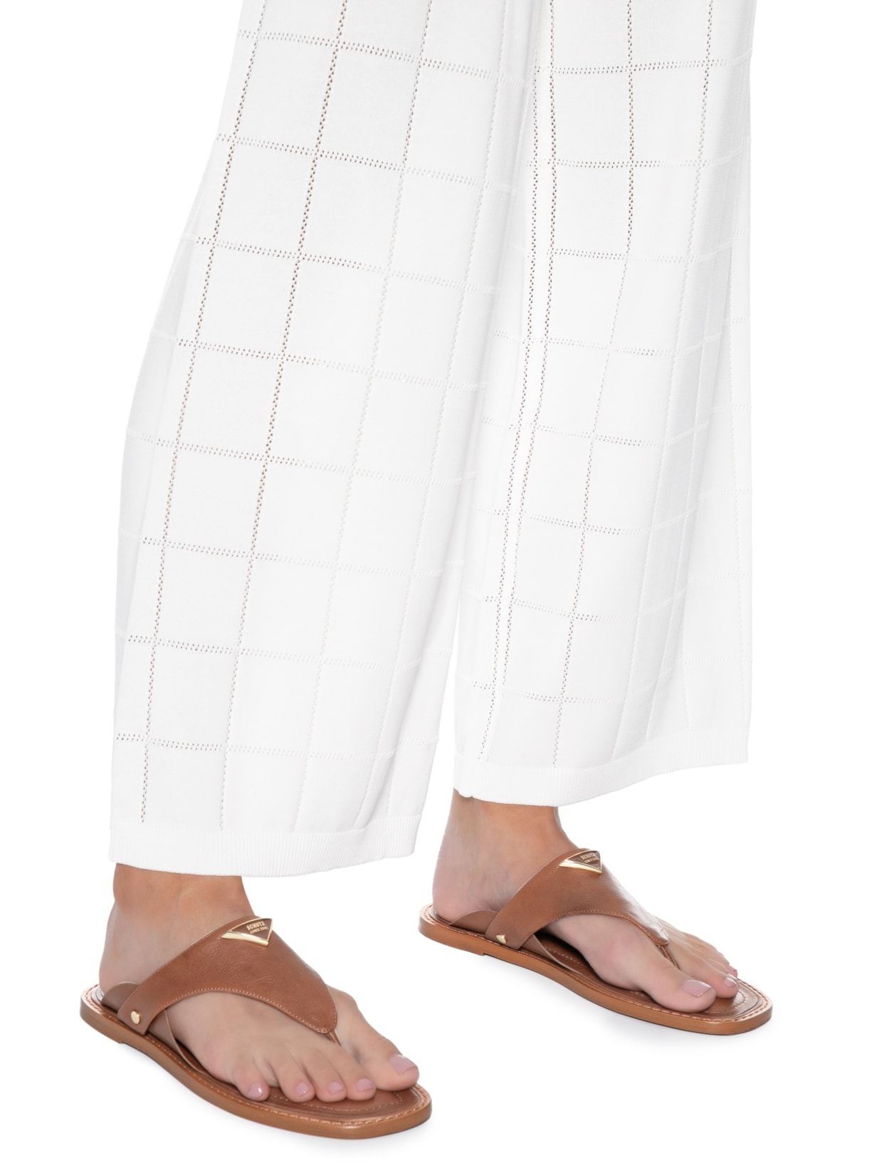 Sandália Rasteira Feminina Flat Shield Marrom Schutz