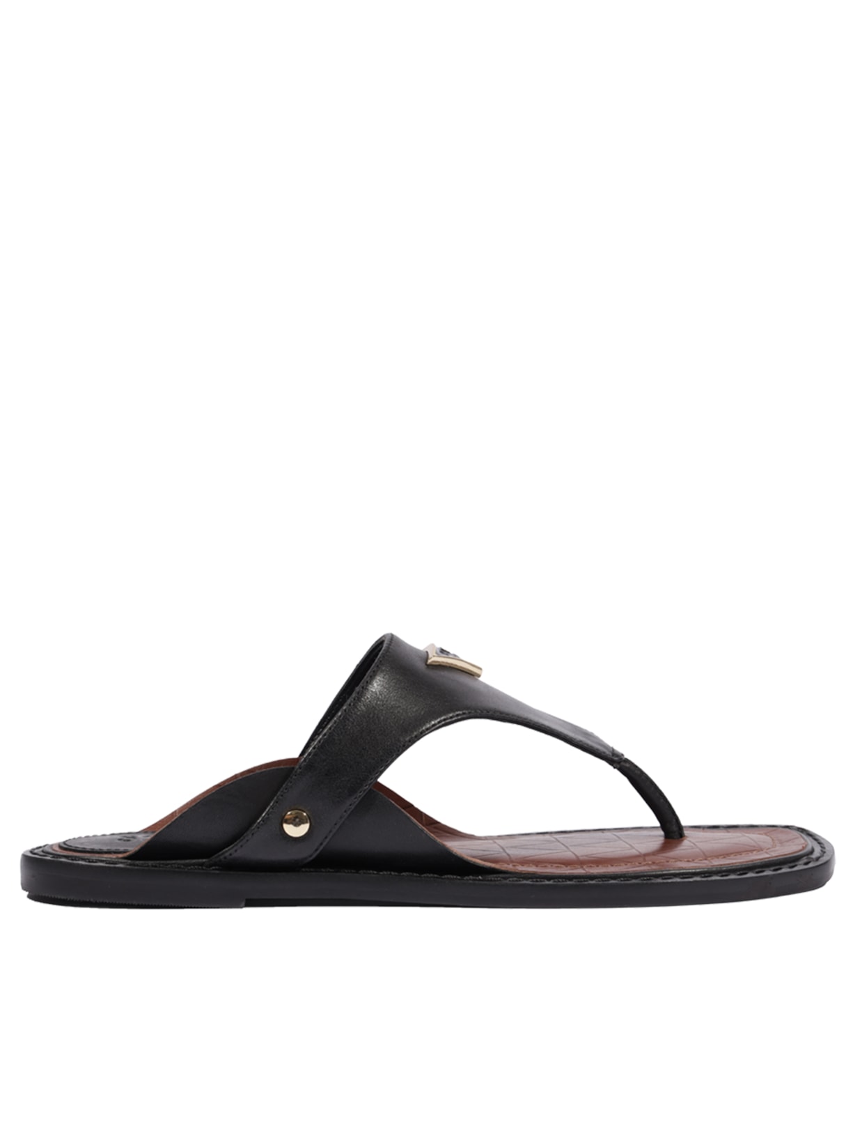 Sandália Rasteira Feminina Flat Shield - Preto