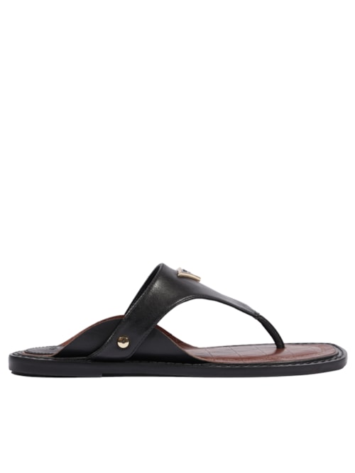 Sandália Rasteira Feminina Flat Shield - Preto