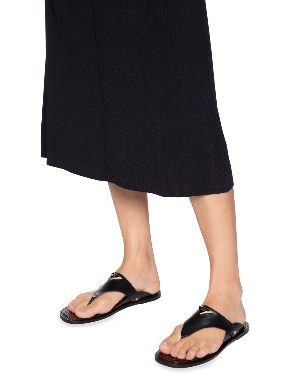 Sandália Rasteira Feminina Flat Shield Preto Schutz
