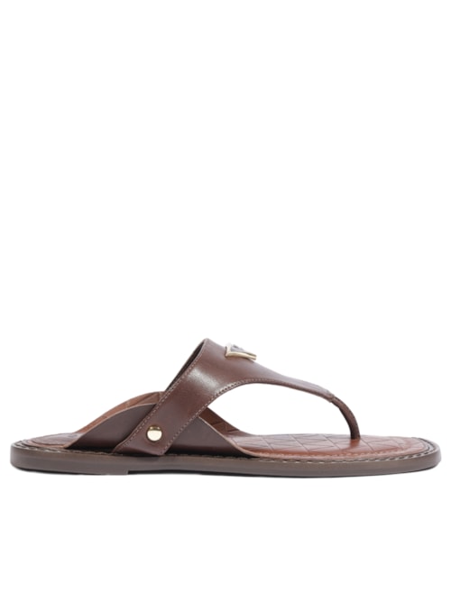 Sandália Rasteira Feminina Flat Shield – Marrom