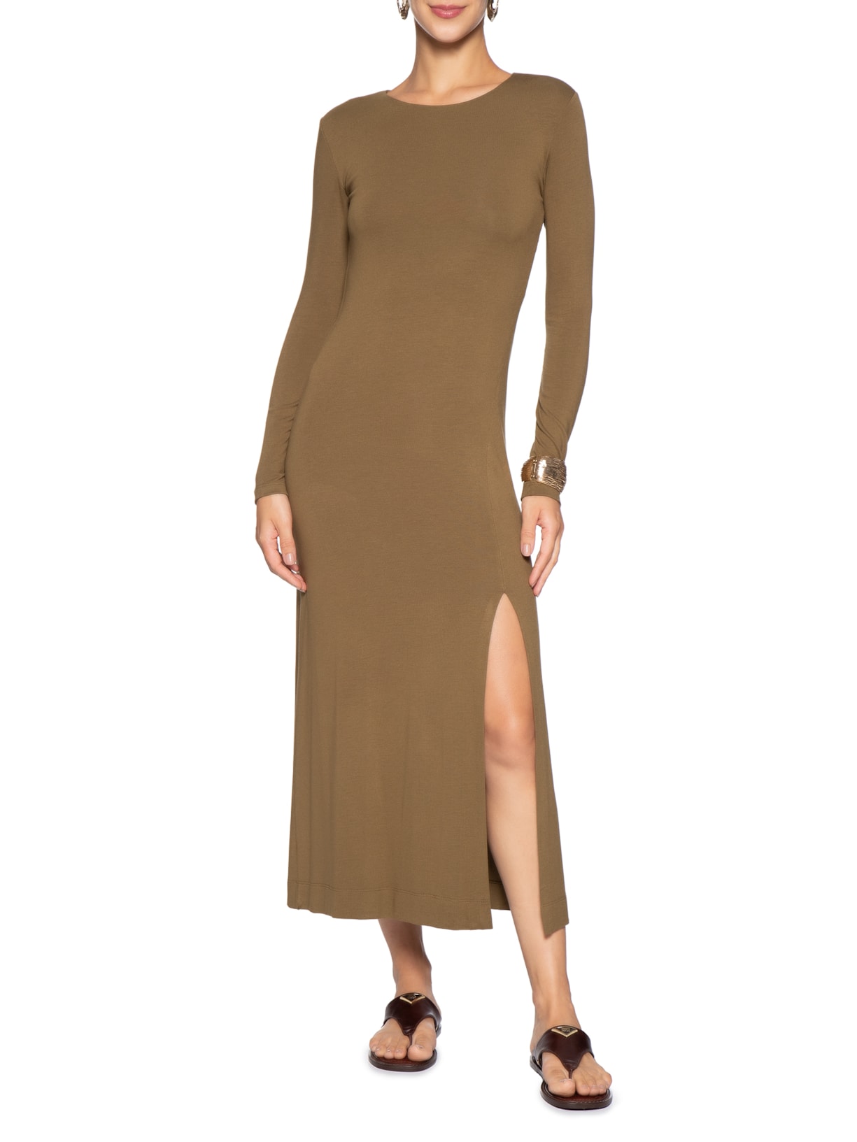 Sandália Rasteira Feminina Flat Shield – Marrom Schutz