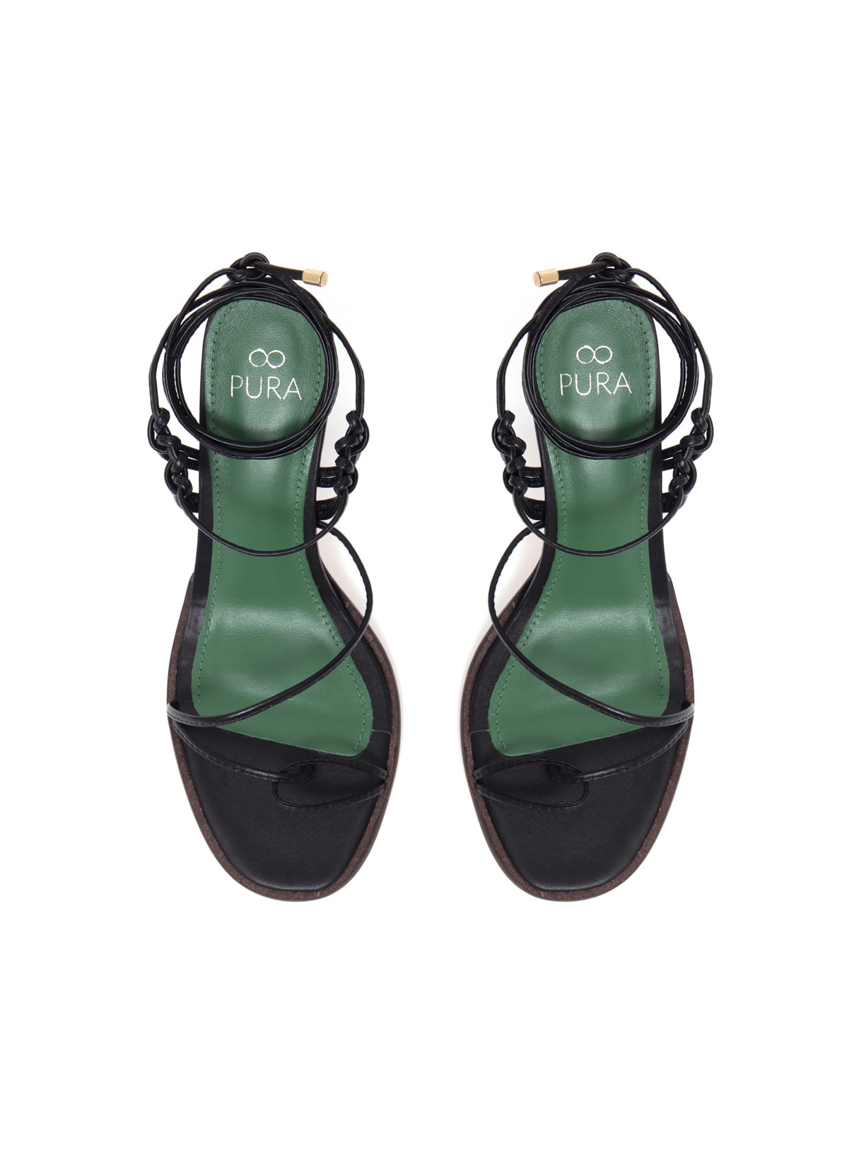 Sandália Salto Alto Couro Alessandra Preta Pura