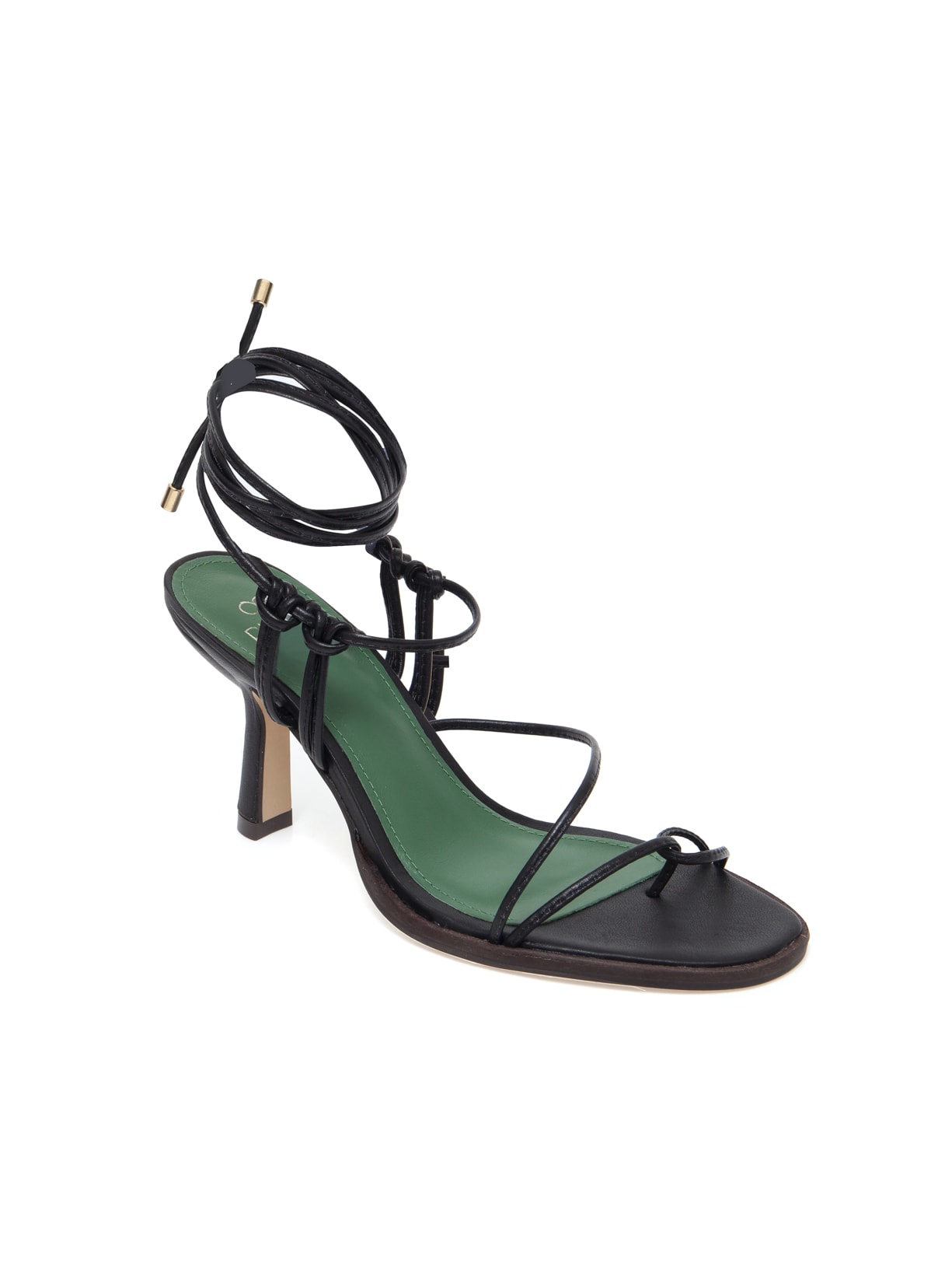 Sandália Salto Alto Couro Alessandra Preta