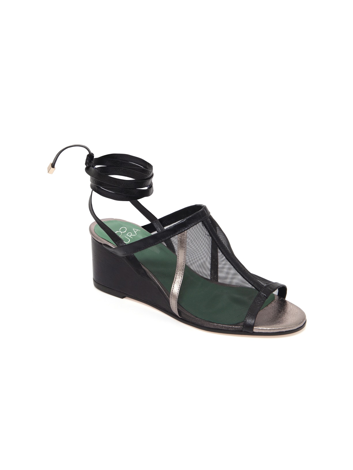 Sandália Salto Anabela Paula - Preta