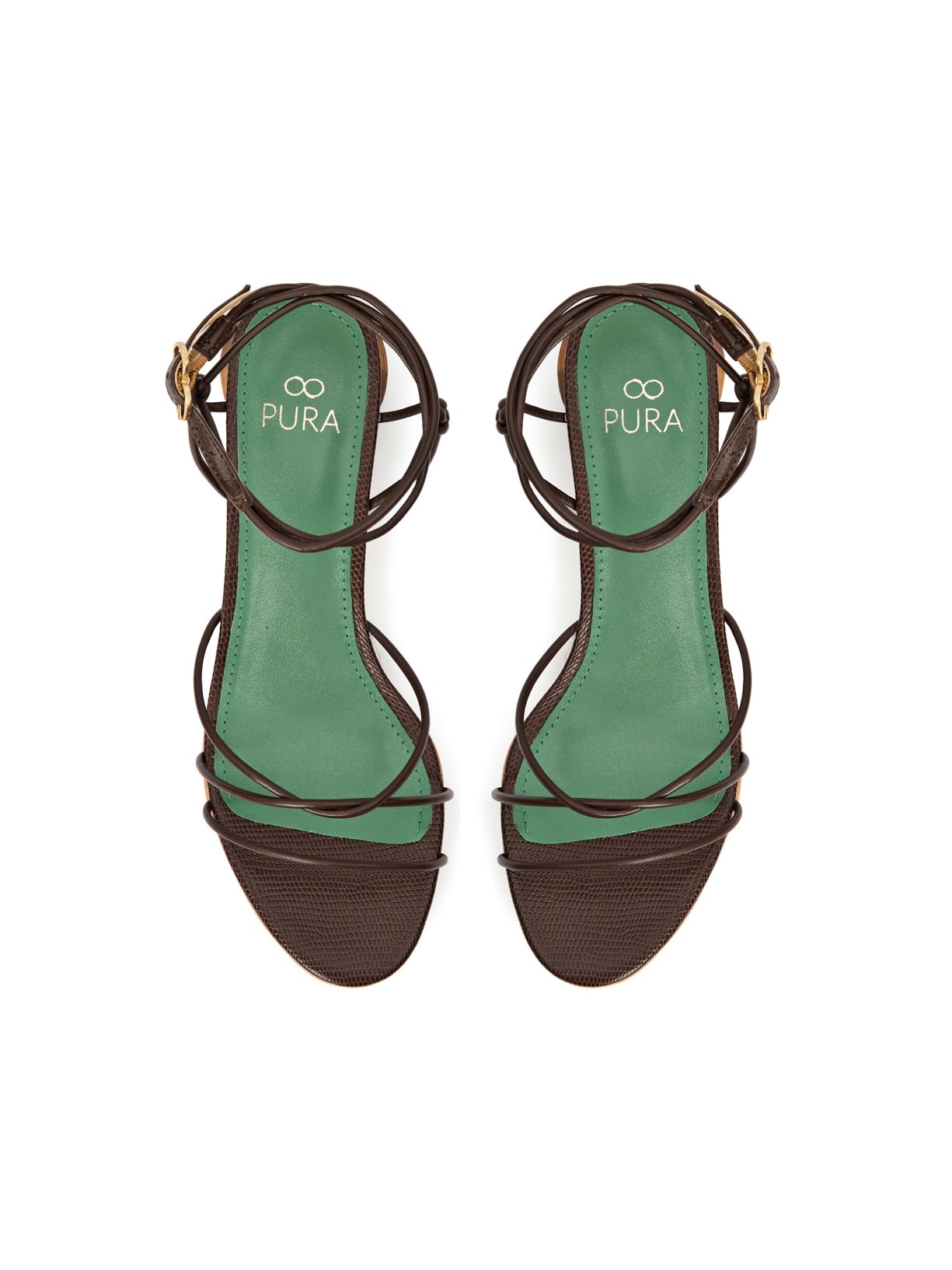 Sandália Salto Baixo Cloe Café Pura