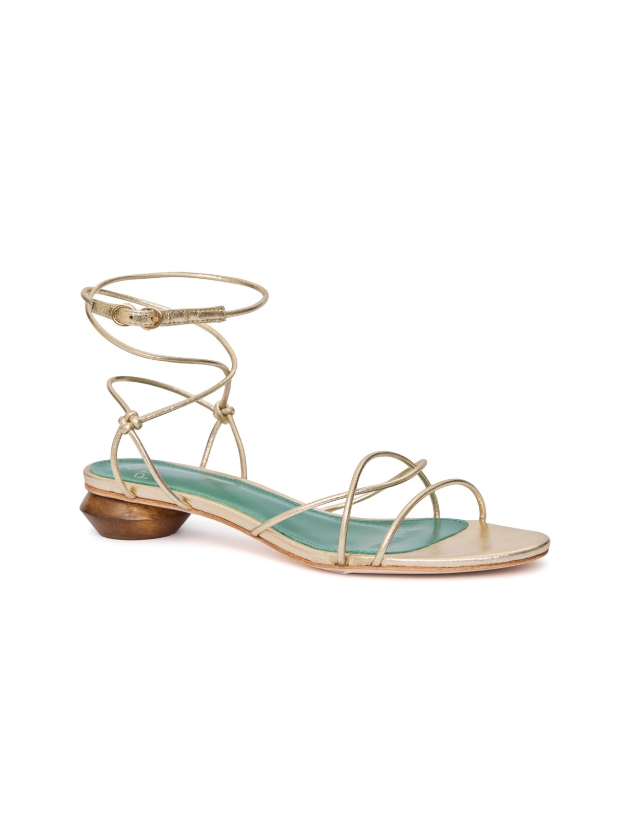 Sandália Salto Baixo Cloe Champagne Pura