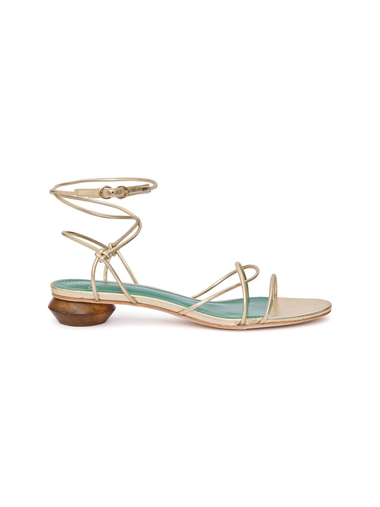 Sandália Salto Baixo Cloe Champagne Pura