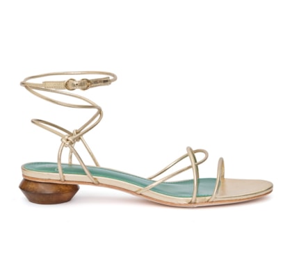 Sandália Salto Baixo Cloe Champagne