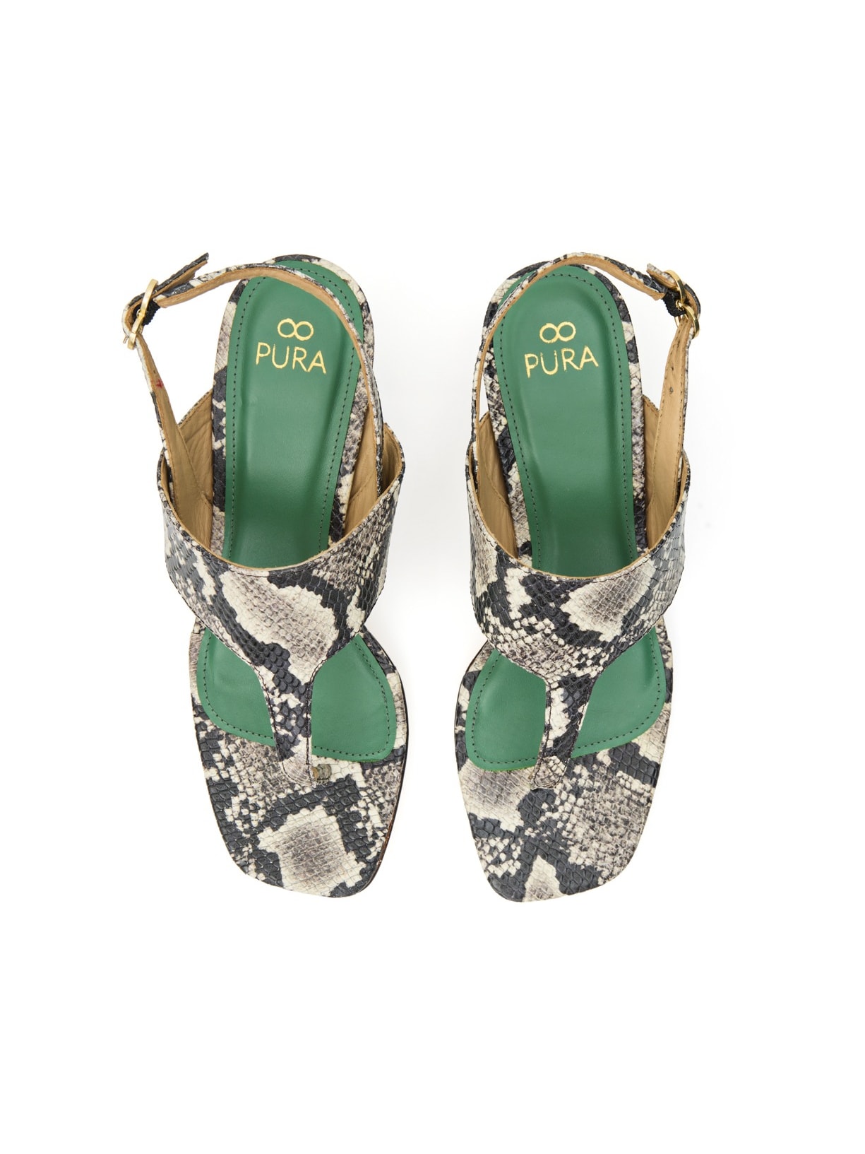 Sandália Salto Bárbara Couro Python Pura