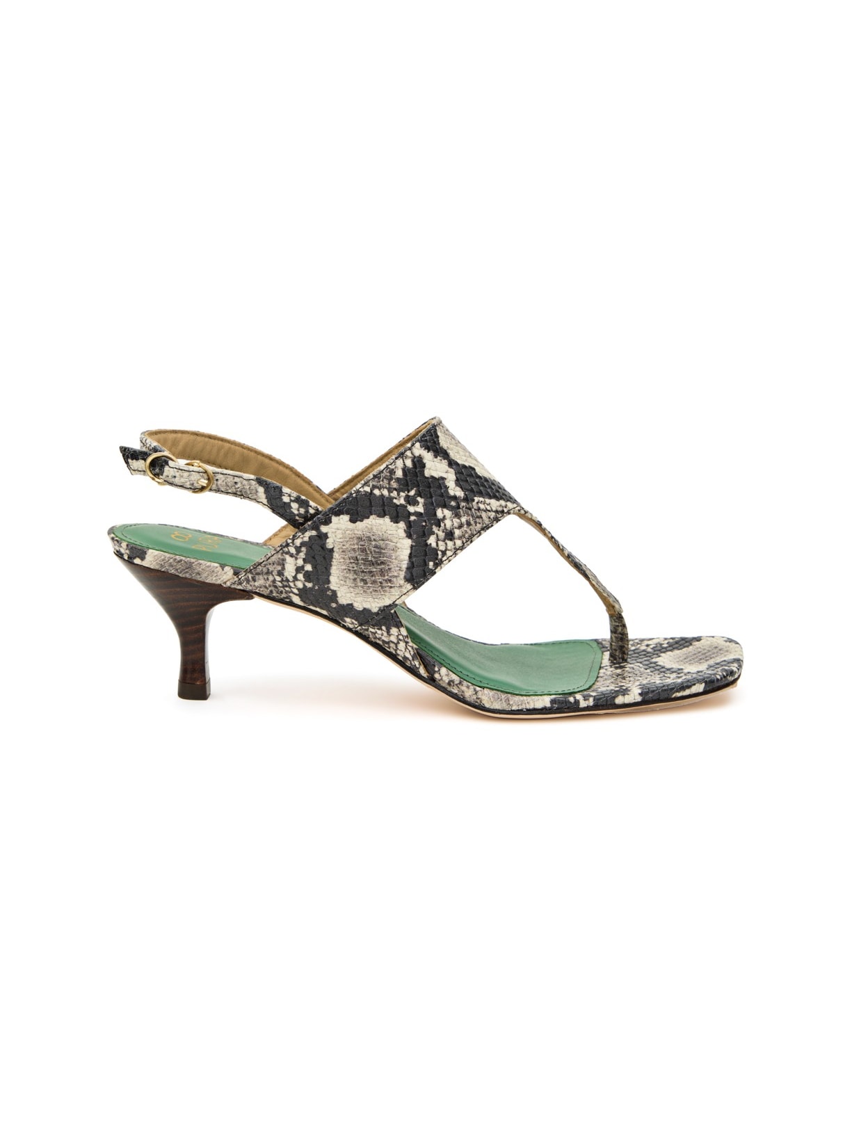 Sandália Salto Bárbara Couro Python Pura