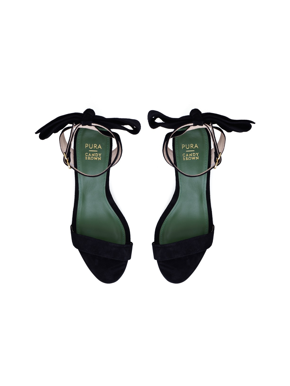 Sandália Salto Couro Iris Preto Pura