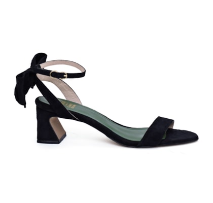 Sandália Salto Couro Iris Preto