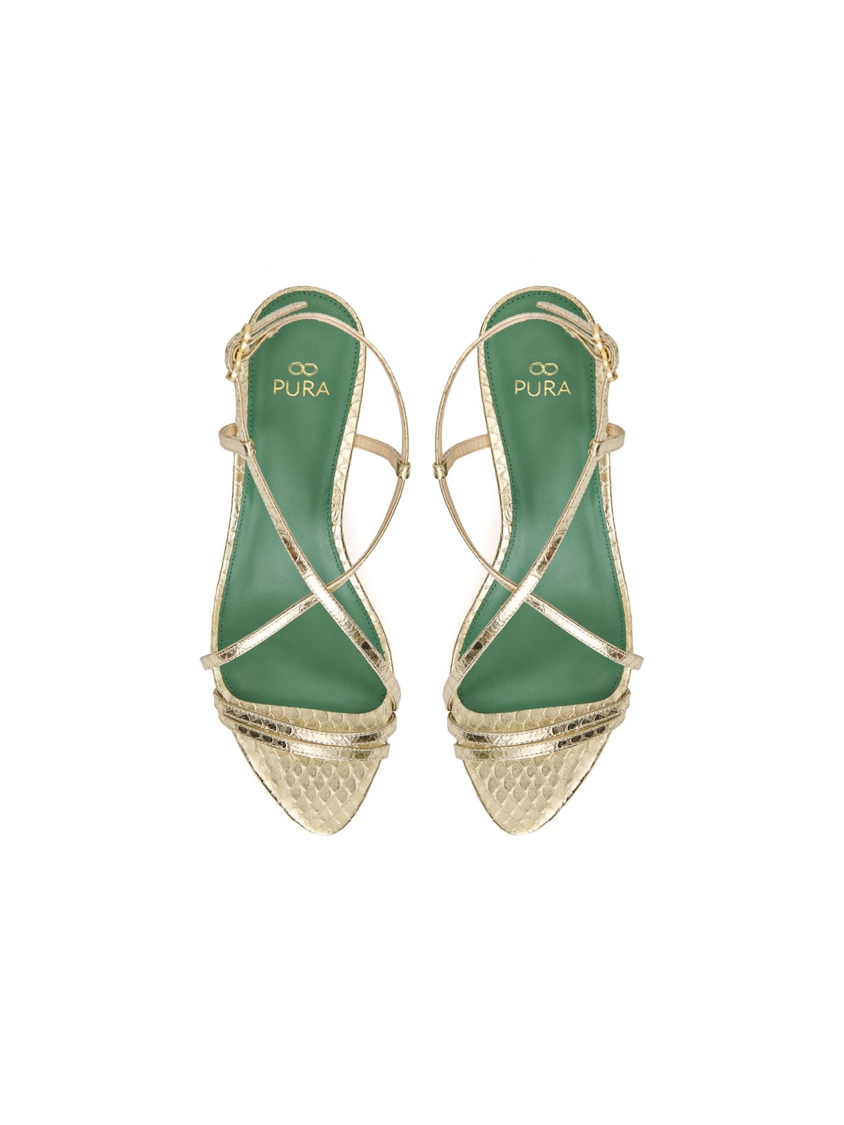 Sandália Salto Kitten Liz Champagne Pura