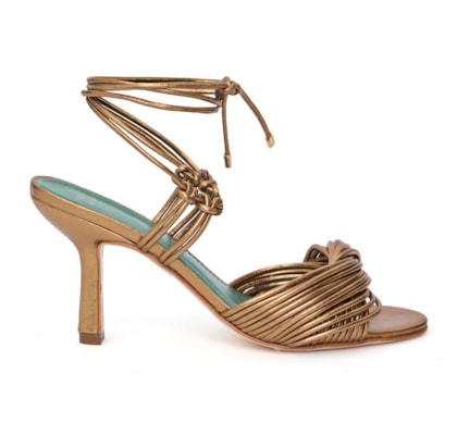 Sandália Salto Mel Enlace Bronze