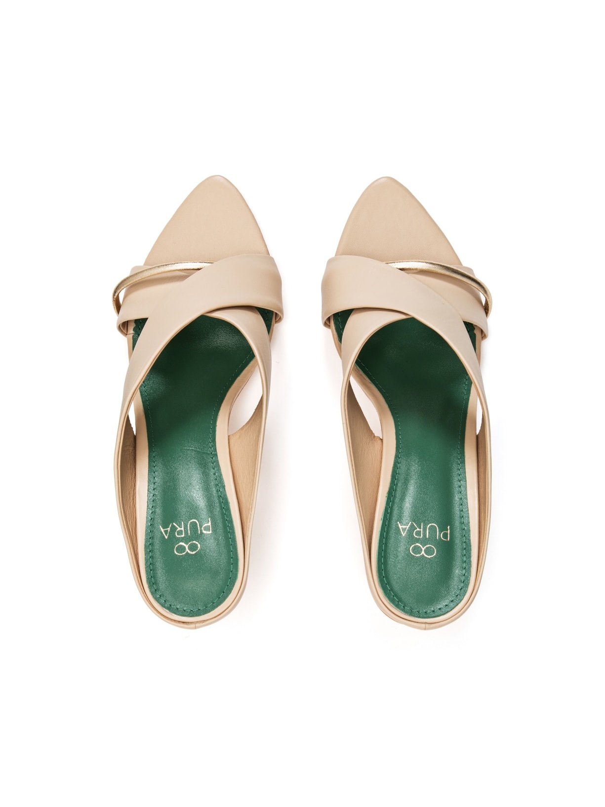 Sandália Salto Tressê Celeste Vanilla e Champagne Pura