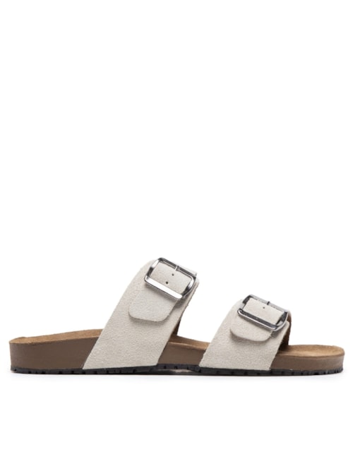 Sandália Unissex Básica Em Couro - Branco