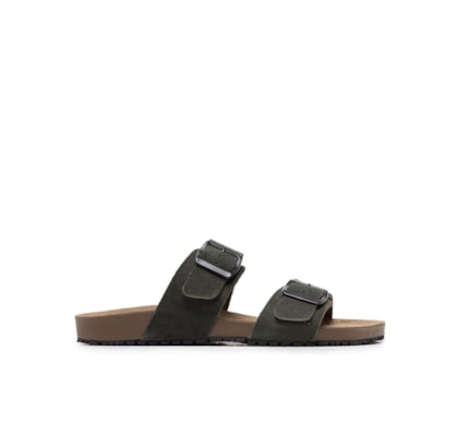 Sandália Unissex Básica Em Couro - Verde