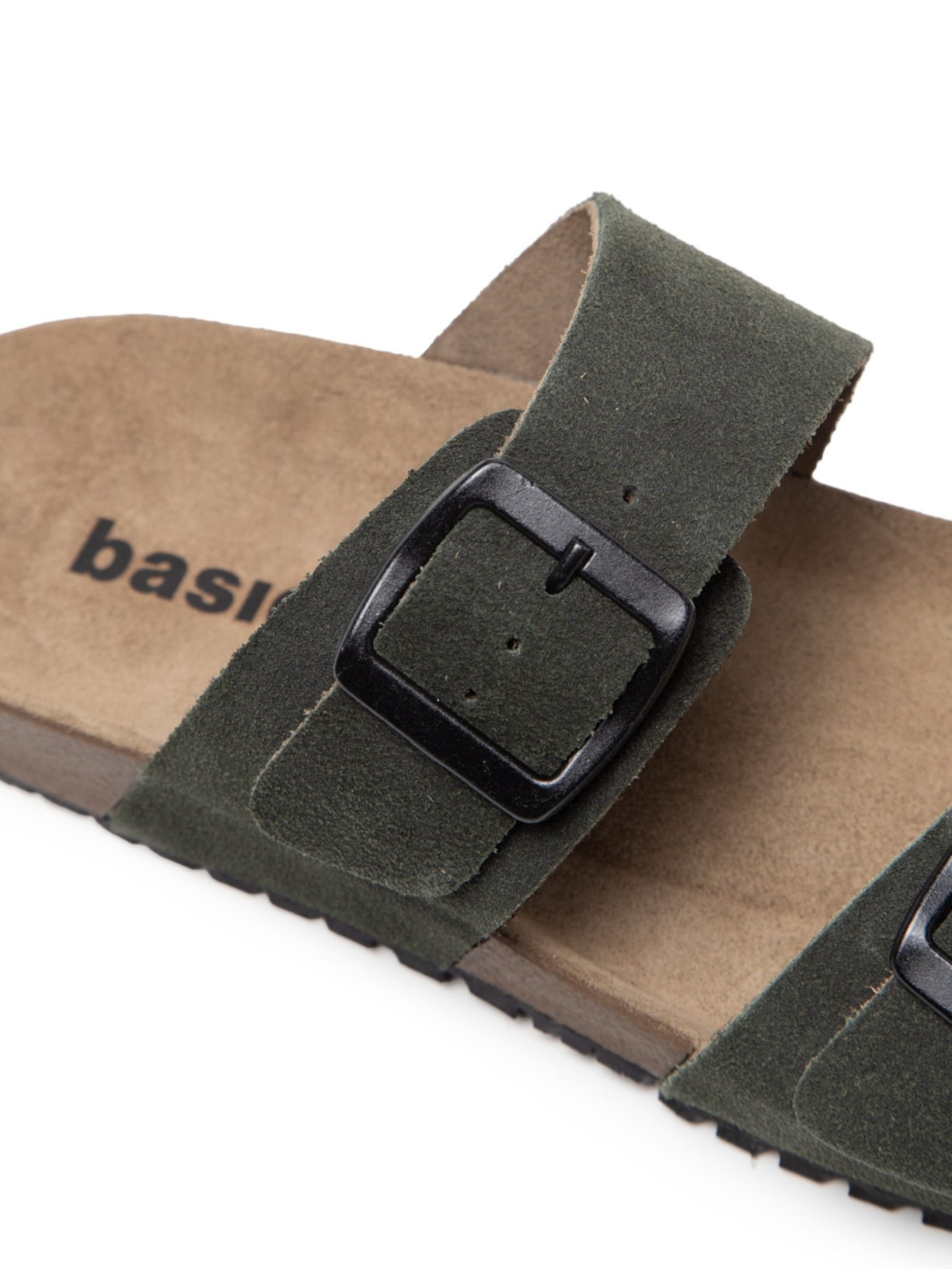 Sandália Unissex Básica Em Couro Verde Basiq