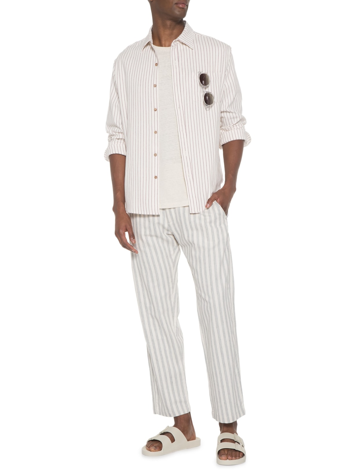 Sandália Unissex Baunilha Off White Linus