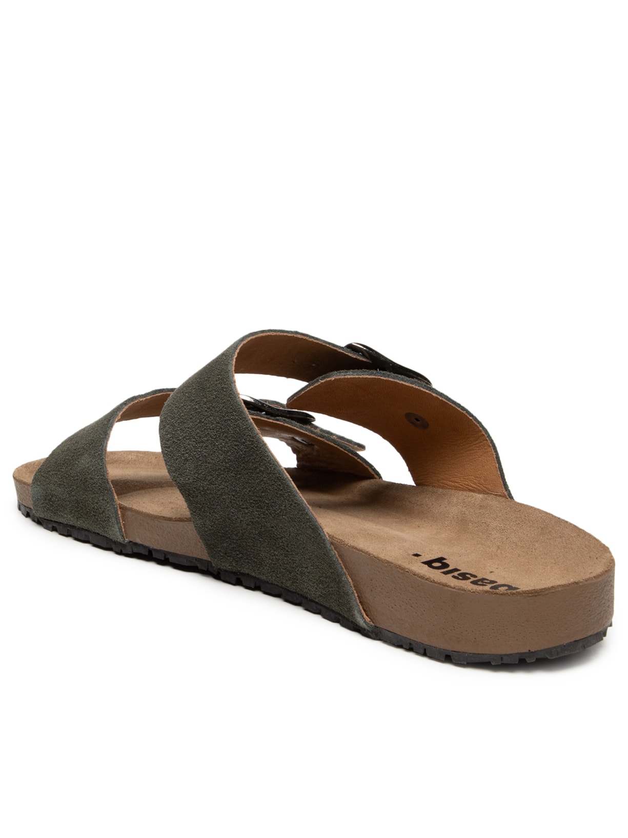 Sandália Unissex De Tiras Básica Em Camurça Básica Verde Basiq