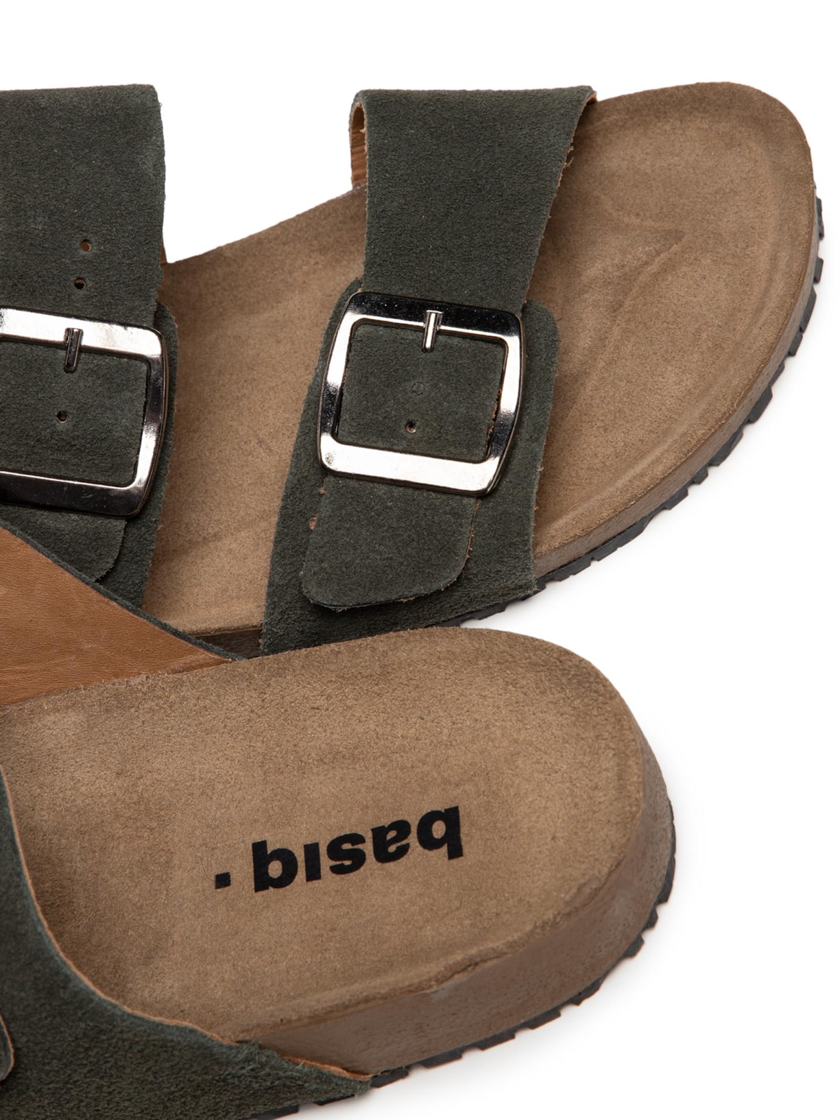 Sandália Unissex De Tiras Básica Em Camurça Básica Verde Basiq