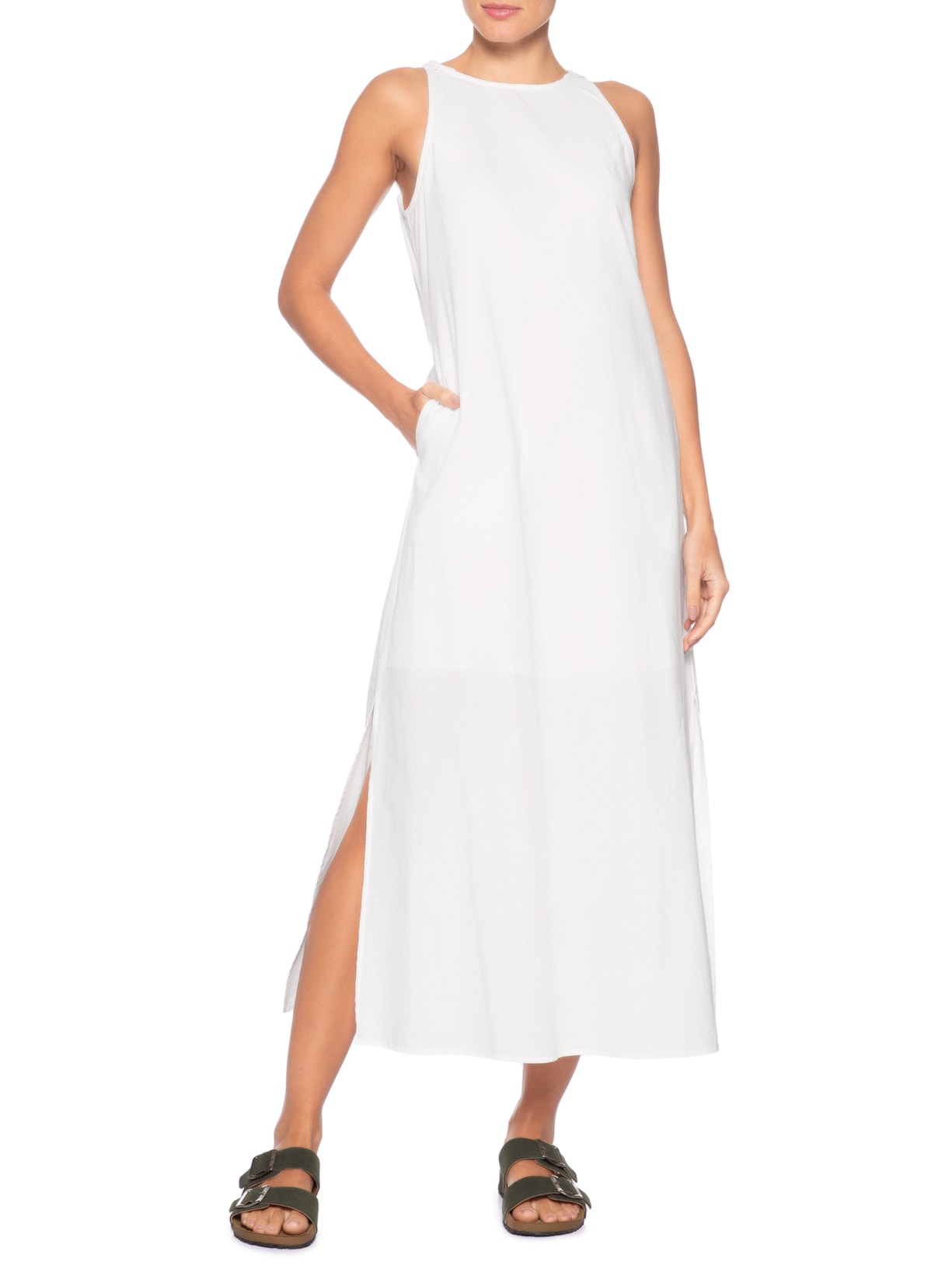 Sandália Unissex De Tiras Básica Em Camurça Básica Verde Basiq