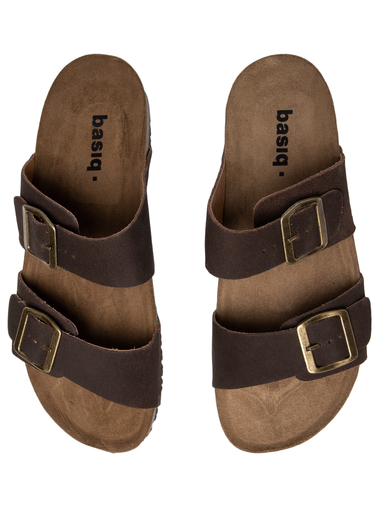 Sandália Unissex De Tiras Basica Em Camurça Marrom Basiq