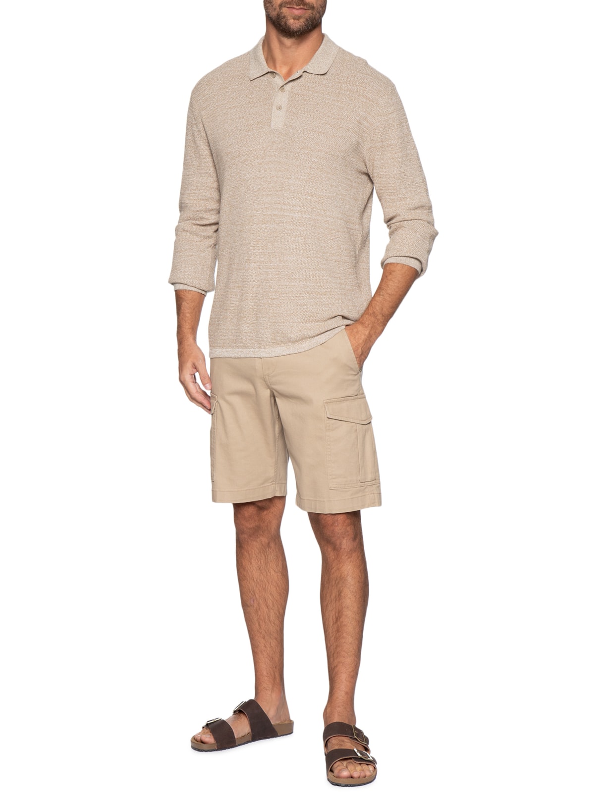 Sandália Unissex De Tiras Básica Em Camurça Rústica Marrom Basiq