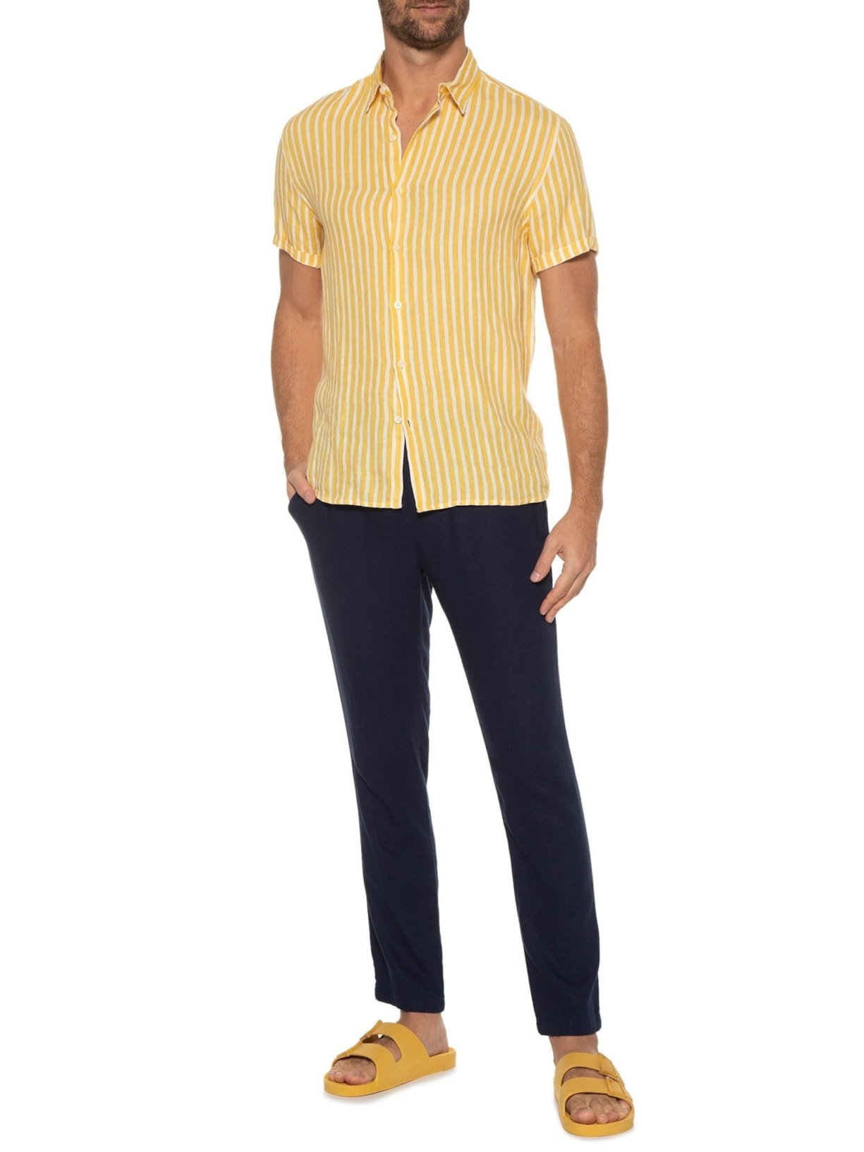 Sandália Unissex Mostarda Amarelo Linus