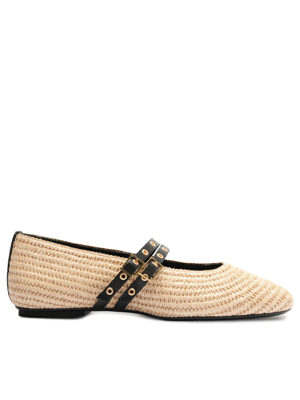 Sapatilha Annete Ballet Palha - Preto