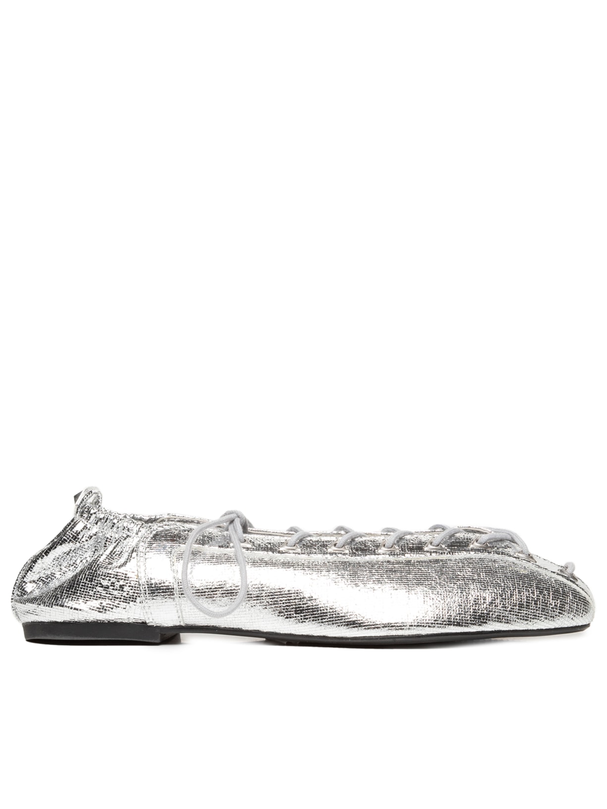 Sapatilha Ballerina Lola Couro - Prateado