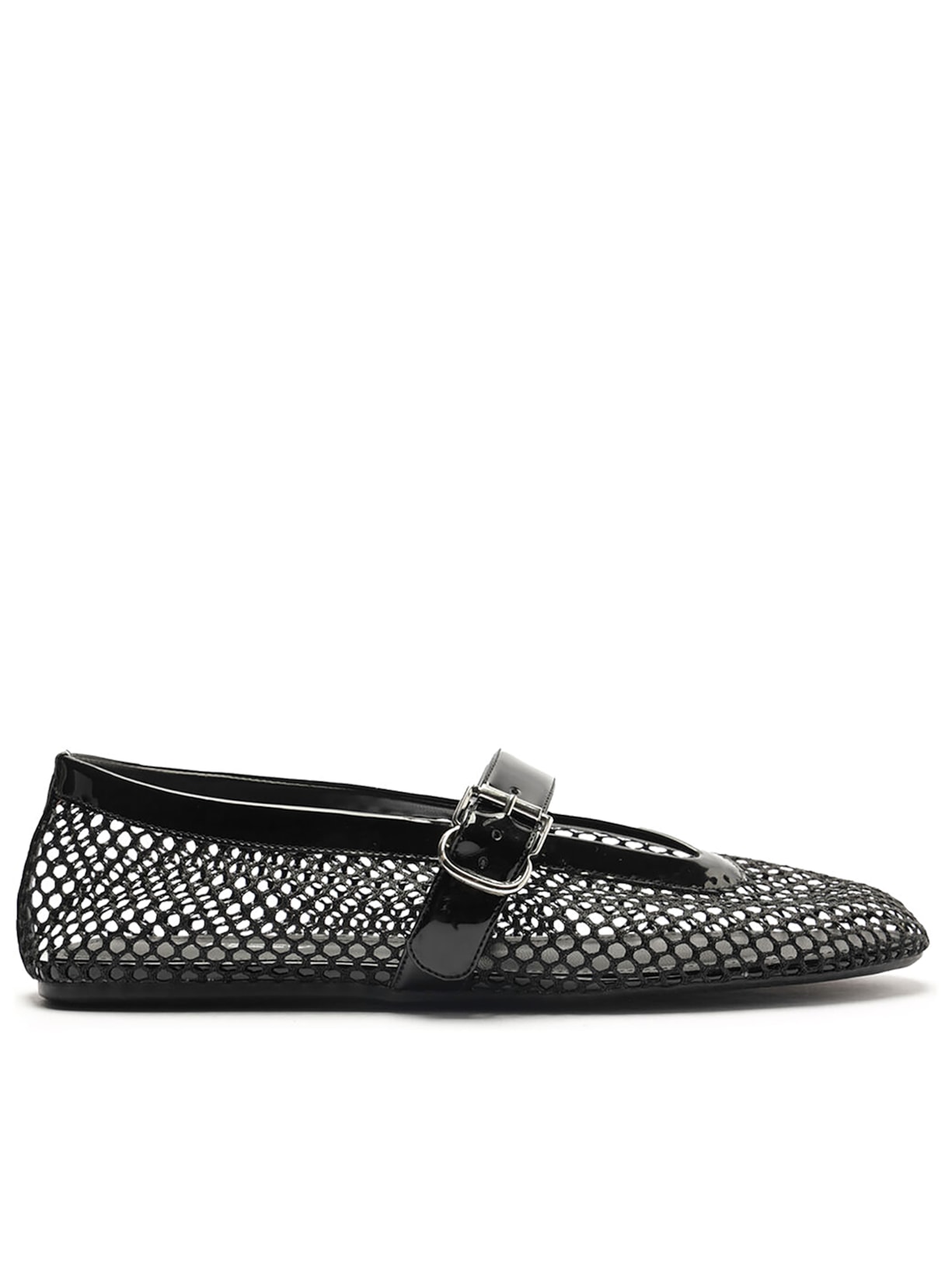 Sapatilha Boneca Tela Fivela - Preto